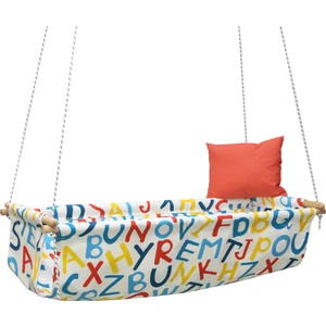 Bebek Salıncağı – Güvenli, Konforlu ve Dayanıklı Renkli Harf Desenli, 110x42x30 cm, İç ve Dış Mekan Kullanıma Uygun