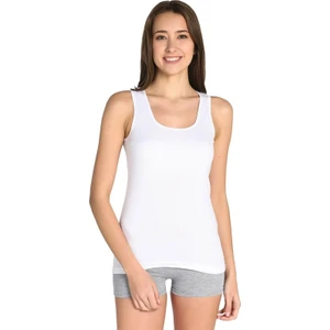 Bayan 6 Lı Paket Beyaz Pamuklu Ribana Atlet