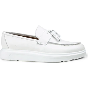 Deri Beyaz Comfort Erkek Loafer