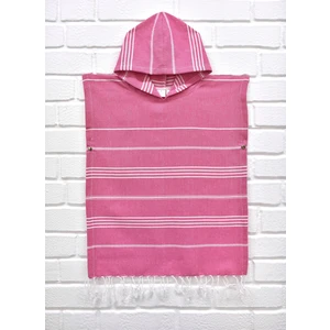 Mina'nın Düşleri Peştemal Çocuk Panço Çizgili Pembe