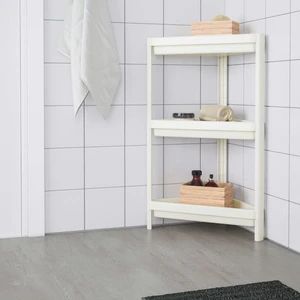 Deyhome Vesken Üçgen Raf Ünitesi 3 Katlı Köşe Banyo Rafı Düzenleyici Organizer Beyaz