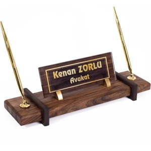 İsimlik Sepeti Naturel Ahşap Masa Isimliği