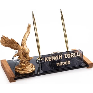 İsimlik Sepeti Kartal Heykelli Masa Isimliği