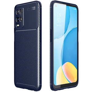 Mobaxaksesuar Oppo Reno A54 4g Kılıf Karbon Silikon Case Lacivert
