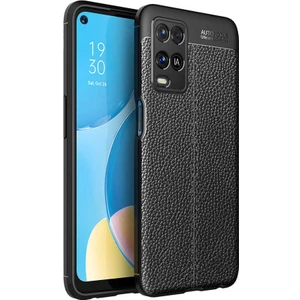 Mobaxaksesuar Oppo A54 4g Kılıf Deri Tarzı Niss Silikon Case Siyah