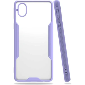 Mobaxaksesuar Samsung Galaxy A01 Core Kılıf Kenar Renkli Kamera Korumalı Mat Kapak Mor