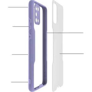 Mobaxaksesuar Samsung Galaxy A02S Kılıf Kenar Renkli Kamera Korumalı Mat Kapak Mor