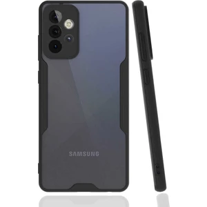 Mobaxaksesuar Samsung Galaxy A72 Kılıf Kenar Renkli Kamera Korumalı Mat Kapak Siyah