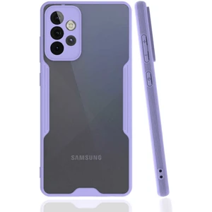 Mobaxaksesuar Samsung Galaxy A72 Kılıf Kenar Renkli Kamera Korumalı Mat Kapak Mor