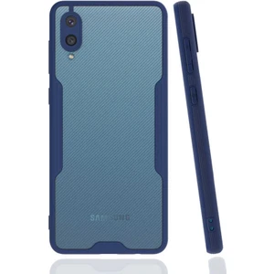 Mobaxaksesuar Samsung Galaxy A02 Kılıf Kenar Renkli Kamera Korumalı Mat Kapak Lacivert