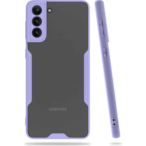 Mobaxaksesuar Samsung Galaxy S21 Plus Kılıf Kenar Renkli Kamera Korumalı Mat Kapak Mor