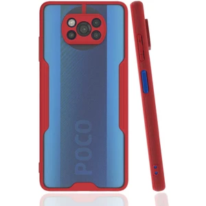Xiaomi Poco X3 Kılıf Kenar Renkli Kamera Korumalı Mat Kapak Kırmızı