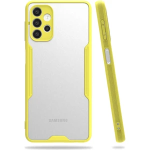 Mobaxaksesuar Samsung Galaxy A32 4g Kılıf Kenar Renkli Kamera Korumalı Mat Kapak Sarı
