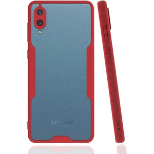 Mobaxaksesuar Samsung Galaxy A02 Kılıf Kenar Renkli Kamera Korumalı Mat Kapak Kırmızı