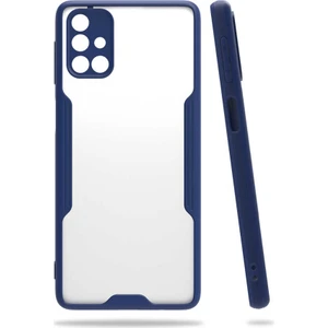 Mobaxaksesuar Samsung Galaxy M31S Kılıf Kenar Renkli Kamera Korumalı Mat Kapak Lacivert