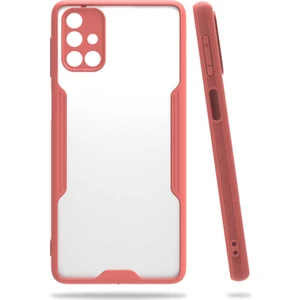 Mobaxaksesuar Samsung Galaxy M31S Kılıf Kenar Renkli Kamera Korumalı Mat Kapak Pembe