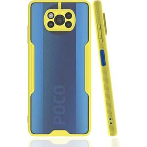 Xiaomi Poco X3 Kılıf Kenar Renkli Kamera Korumalı Mat Kapak Sarı