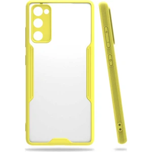 Mobaxaksesuar Samsung Galaxy S20 Fe Kılıf Kenar Renkli Kamera Korumalı Mat Kapak Sarı