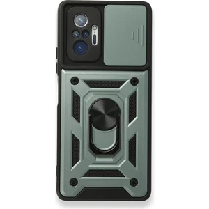 Mobaxaksesuar Xiaomi Redmi Note 10 Pro Kılıf Lens Korumalı Zırh Case Yeşil