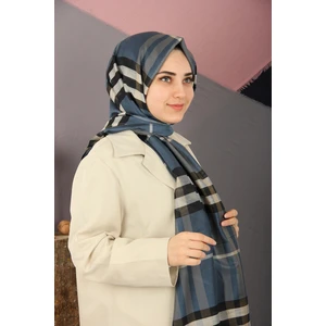 Laci Krem Sima Burberry Ekose Desen Ipek Şal