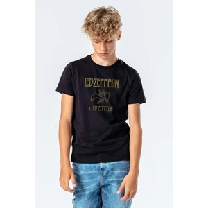 LED Zeppelin x LED Zeppelin Metal Baskılı Unisex Çocuk Siyah T-Shirt