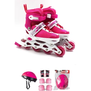 Erdem Oyuncak 2+1 Çift Sıra Ayarlanabilir Alıştırma Pateni + Dizlik Seti + Kask