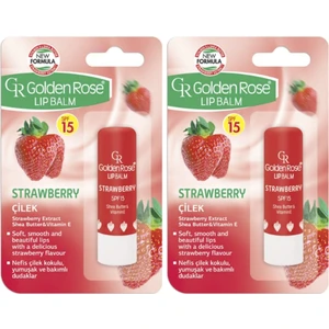 Golden Rose Lip Balm Strawberry Çilekli Dudak Koruyucu 2'li