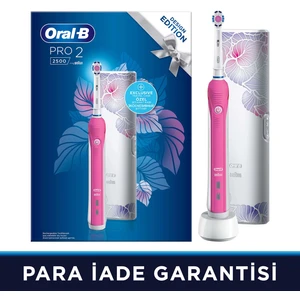 Pro 2500 Şarj Edilebilir Diş Fırçası Cross Action Flora Pink + Seyahat Kabı                  