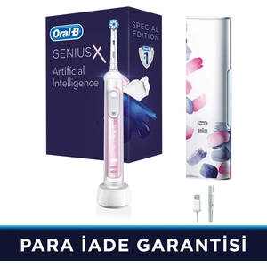 Genius X AI Art of Brushing Blush Pink Şarj Edilebilir Diş Fırçası + Seyahat Kabı