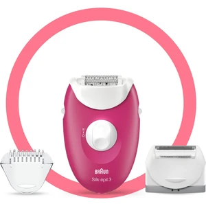 Silk-épil 3 3410 Epilatör Ahududu Pembe - 2 Ek Parçalı Kablolu Epilatör / Epilasyon