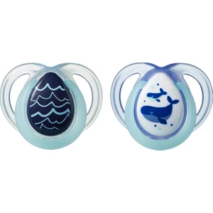 Tommee Tippee 2x Gece Emzik 0-6 Ay Turkuaz