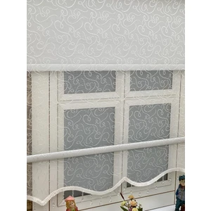 Yazar Home Çift Mekanizmalı Boncuklu Tül Stor Perde - 3550