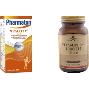 Pharmaton 30 Kapsül Multivitamin + Solgar Vitamin D3 1000 Iu 100 Kapsül