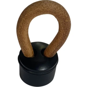 Deri Düğme Kulp Oring Tek Delikli Mat Siyah Taba