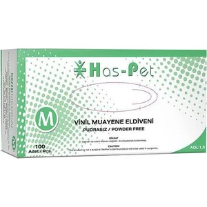 Has-Pet Vinil Eldiven Pudrasız Orta Boy Medium 20 x 100