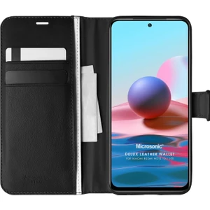 Xiaomi Redmi Note 10 Kılıf Delux Leather Wallet Siyah