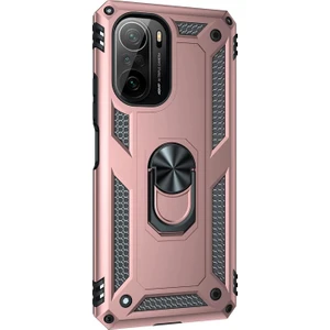 Xiaomi Mi 11I Kılıf Military Ring Holder Rose Gold