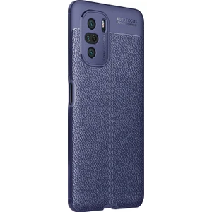Xiaomi Mi 11I Kılıf Deri Dokulu Silikon Lacivert