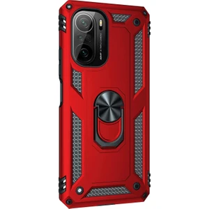 Xiaomi Mi 11I Kılıf Military Ring Holder Kırmızı
