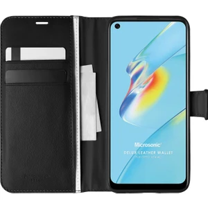 Oppo A54 4g Kılıf Delux Leather Wallet Siyah