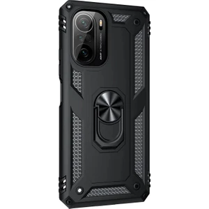 Xiaomi Mi 11I Kılıf Military Ring Holder Siyah