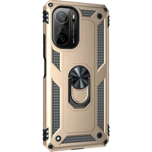Xiaomi Mi 11I Kılıf Military Ring Holder Gold