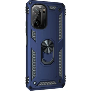 Xiaomi Mi 11I Kılıf Military Ring Holder Lacivert