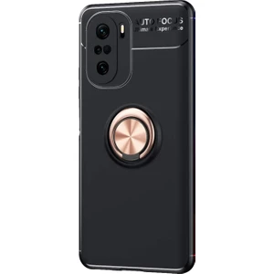 Xiaomi Mi 11I Kılıf Kickstand Ring Holder Siyah Rose