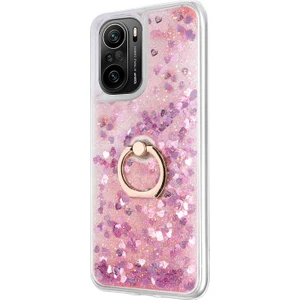 Xiaomi Poco F3 Kılıf Glitter Liquid Holder Pembe