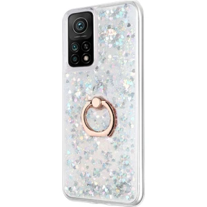 Xiaomi Mi 10T Kılıf Glitter Liquid Holder Gümüş