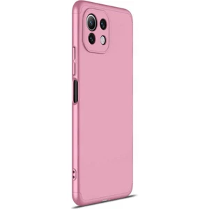 Xiaomi Mi 11 Lite Kılıf Double Dip 360 Protective Rose Gold