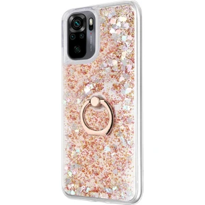 Xiaomi Redmi Note 10 Kılıf Glitter Liquid Holder Gold