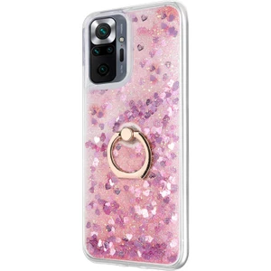 Xiaomi Redmi Note 10 Pro Kılıf Glitter Liquid Holder Pembe