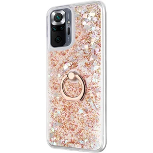 Xiaomi Redmi Note 10 Pro Kılıf Glitter Liquid Holder Gold